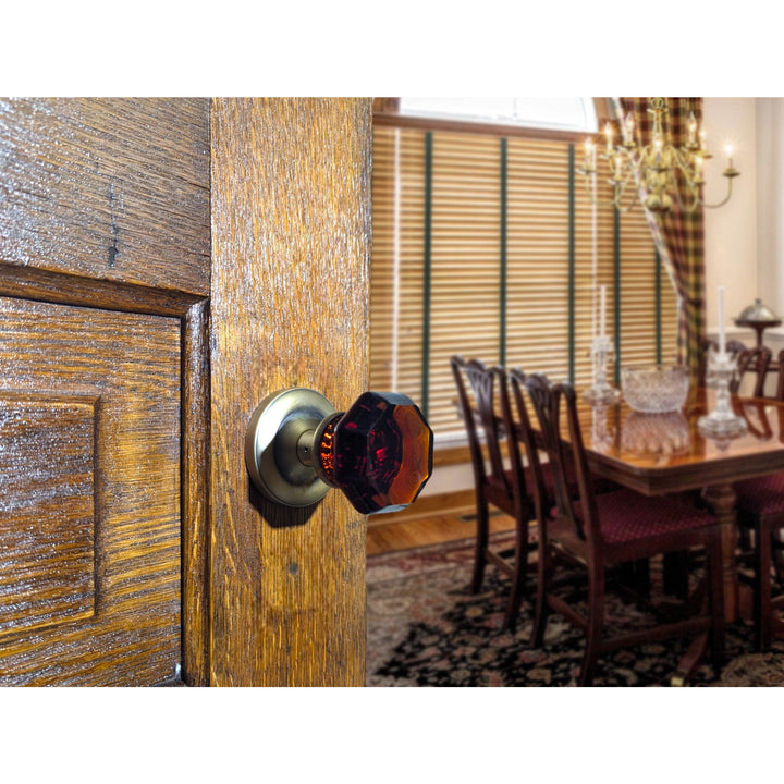 ##Antique Hardware## Magnifique™ Classic Door Set with Amber Glass Knobs (Several Finishes Available)