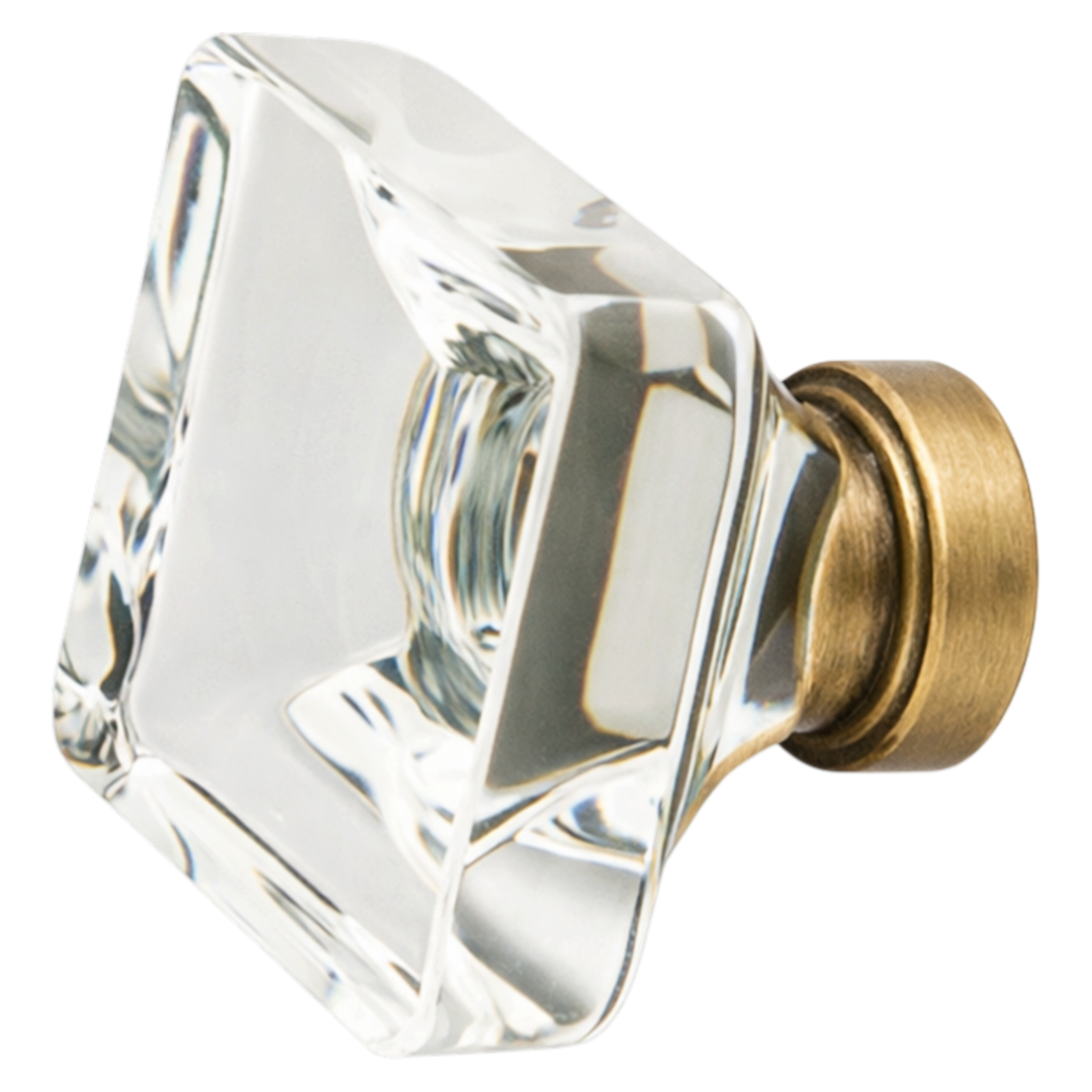 1 5/8 Inch Clear Crystal Glass Lido Cabinet & Furniture Knob