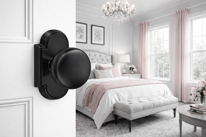 ##Antique Hardware## Magnifique® Arched Door Set with Brass Round Knobs (Several Finishes Available)