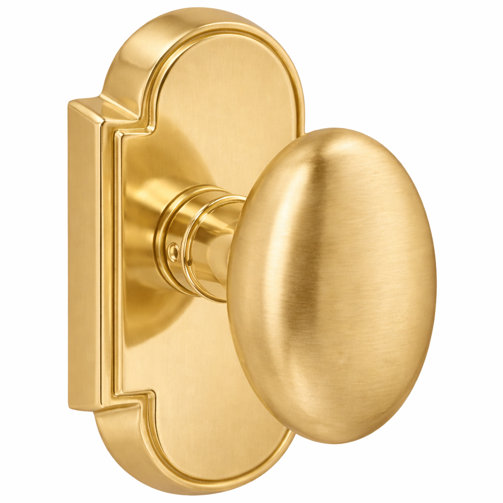 ##Antique Hardware## Magnifique® Arched Door Set with Brass Egg Knobs (Several Finishes Available)