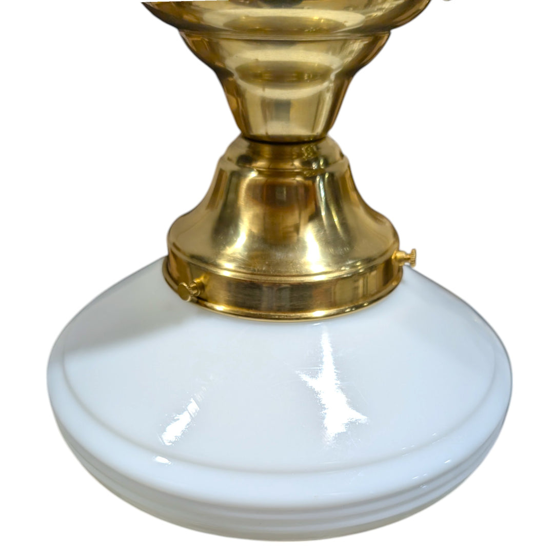 ##Antique Hardware## Small Art Deco Glass Semi-Flush Fancy Light (Several Finishes Available)