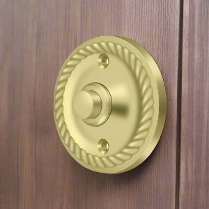##Antique Hardware## 2 1/4 Inch Diameter Solid Brass Doorbell Button