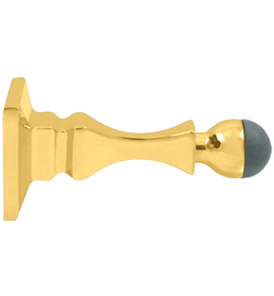 3 1/2 Inch Solid Brass Baseboard Door Bumper Stop