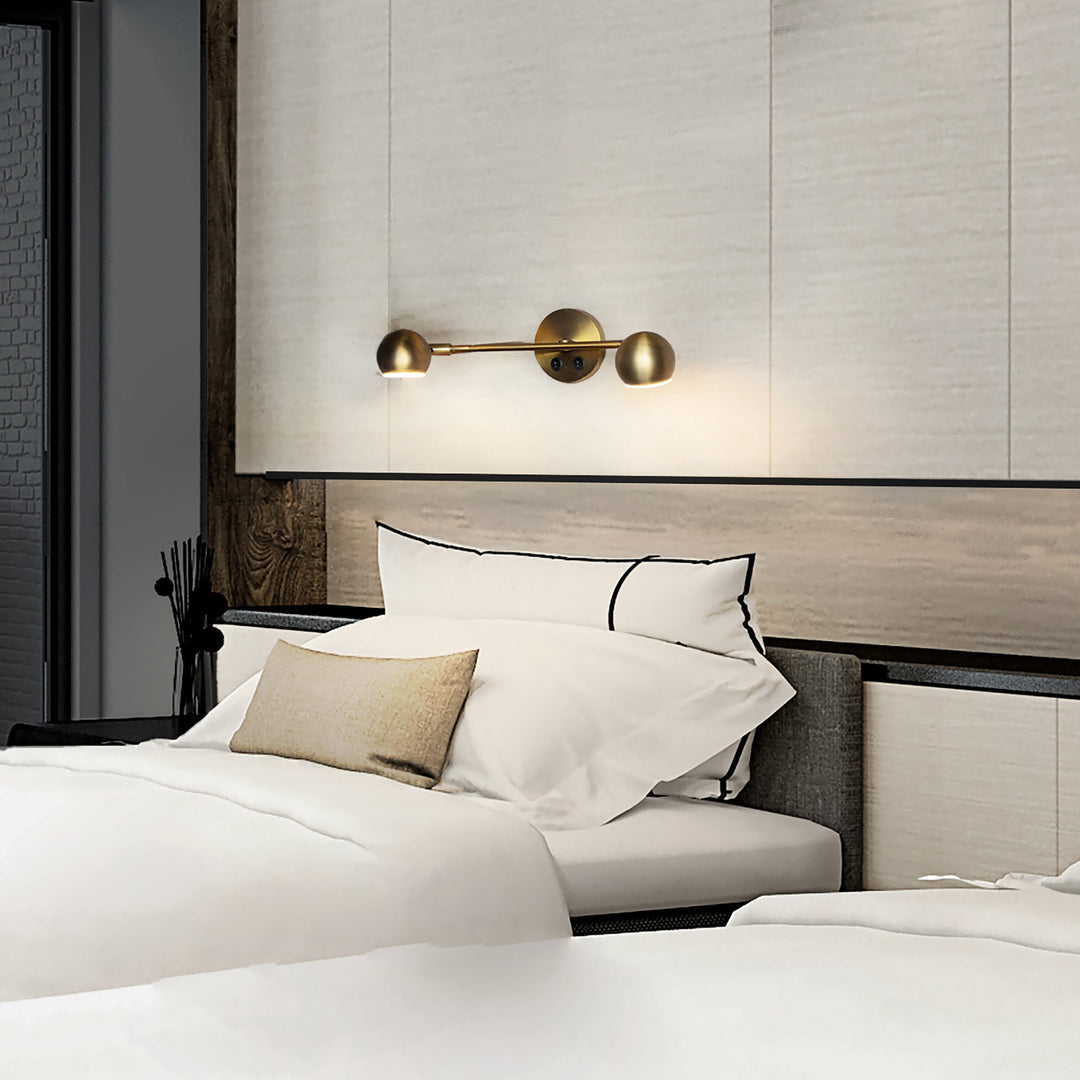 ##Antique Hardware## Duplex 2-Light LED Reading Light