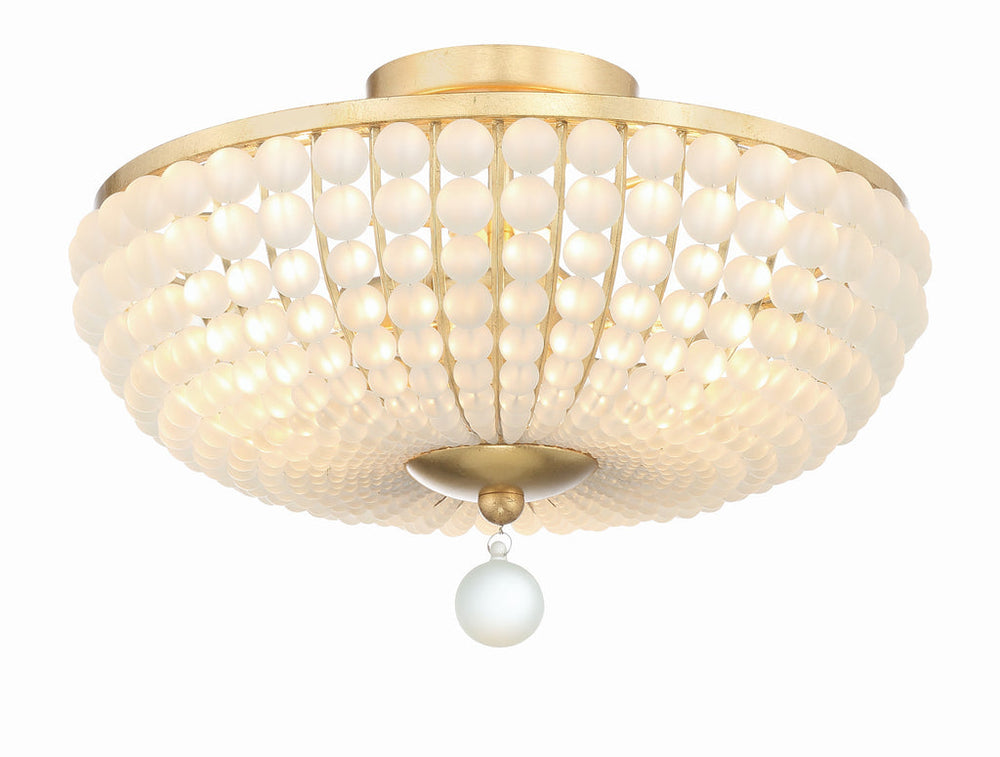 ##Antique Hardware## Bella 3 Light Antique Gold Semi Flush Mount