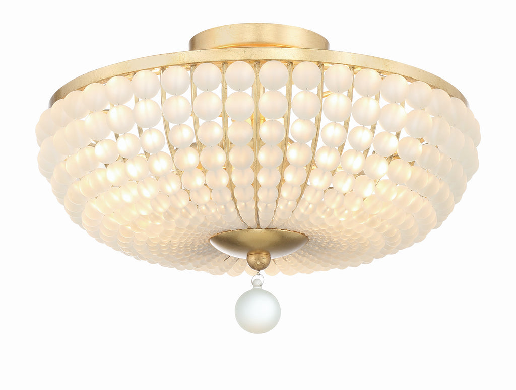 ##Antique Hardware## Bella 3 Light Antique Gold Semi Flush Mount