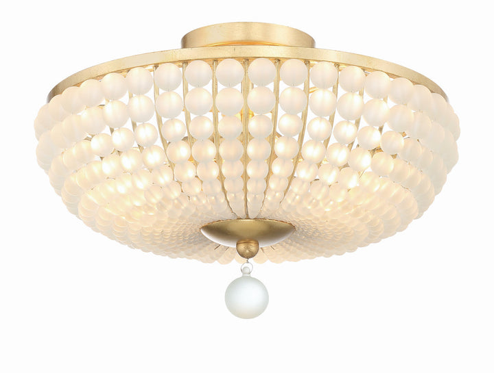 ##Antique Hardware## Bella 3 Light Antique Gold Semi Flush Mount