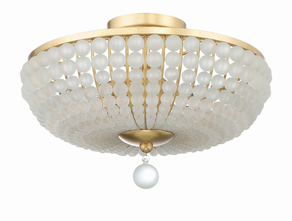 ##Antique Hardware## Bella 3 Light Antique Gold Semi Flush Mount