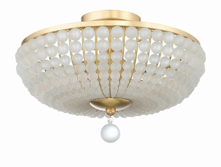 ##Antique Hardware## Bella 3 Light Antique Gold Semi Flush Mount