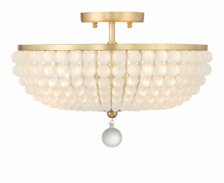 ##Antique Hardware## Bella 3 Light Antique Gold Semi Flush Mount