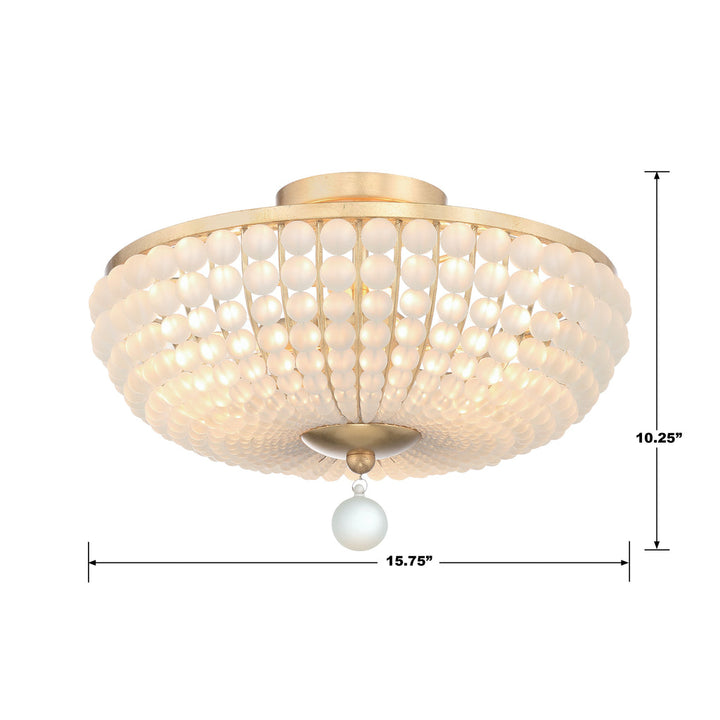 ##Antique Hardware## Bella 3 Light Antique Gold Semi Flush Mount