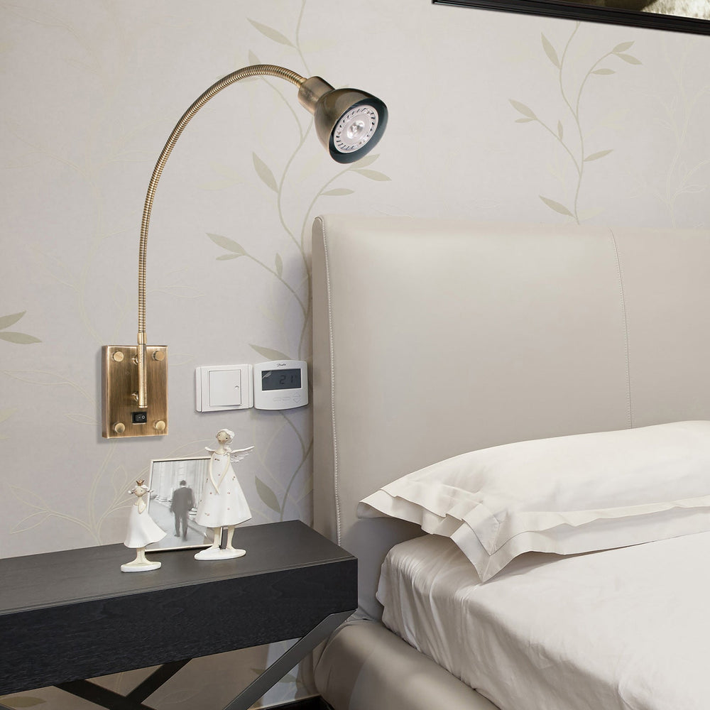 ##Antique Hardware## 120V,3W 4000K LED GOOSENECK LIGHT