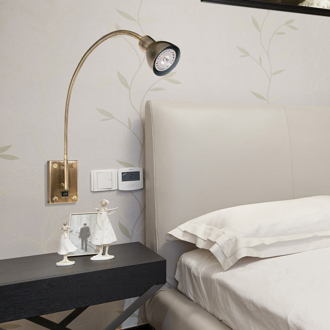 ##Antique Hardware## 120V,3W 4000K LED GOOSENECK LIGHT