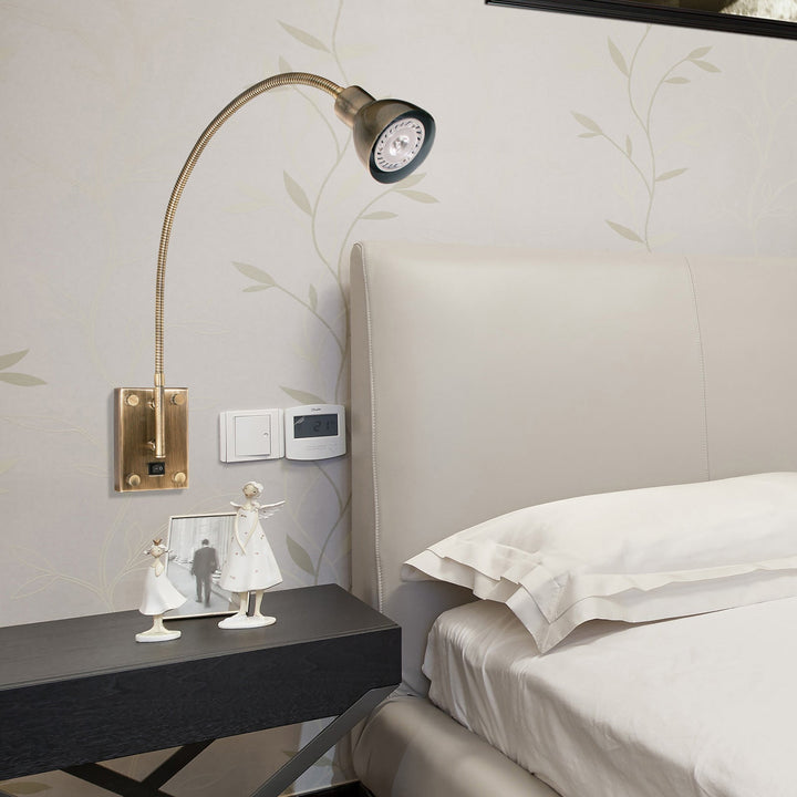 ##Antique Hardware## 120V,3W 4000K LED GOOSENECK LIGHT