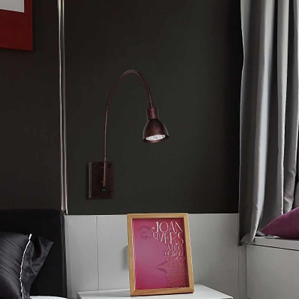 ##Antique Hardware## 120V,3W,4000K LED GOOSENECK LIGHT