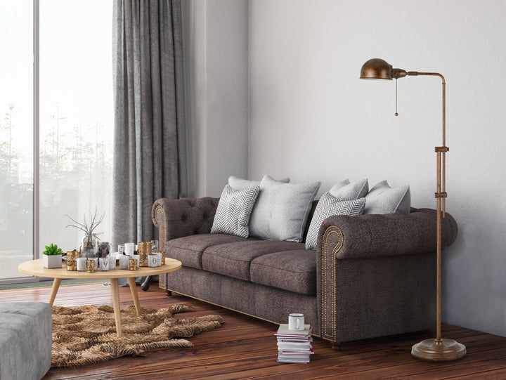 ##Antique Hardware## 60W CROBY PHARMACY FLOOR LAMP