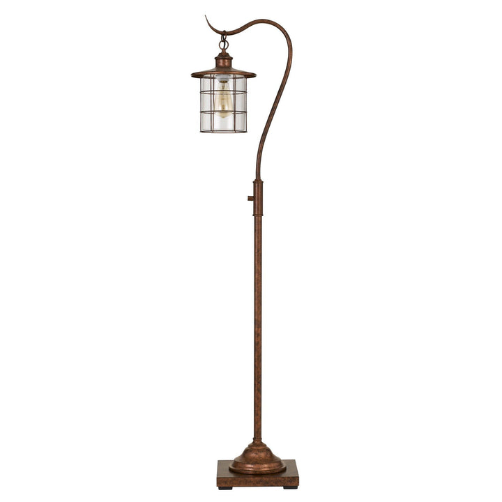 ##Antique Hardware## SILVERTON FLOOR LAMP WITH GLASS SHADE (EDISON BULB INCLUDED)