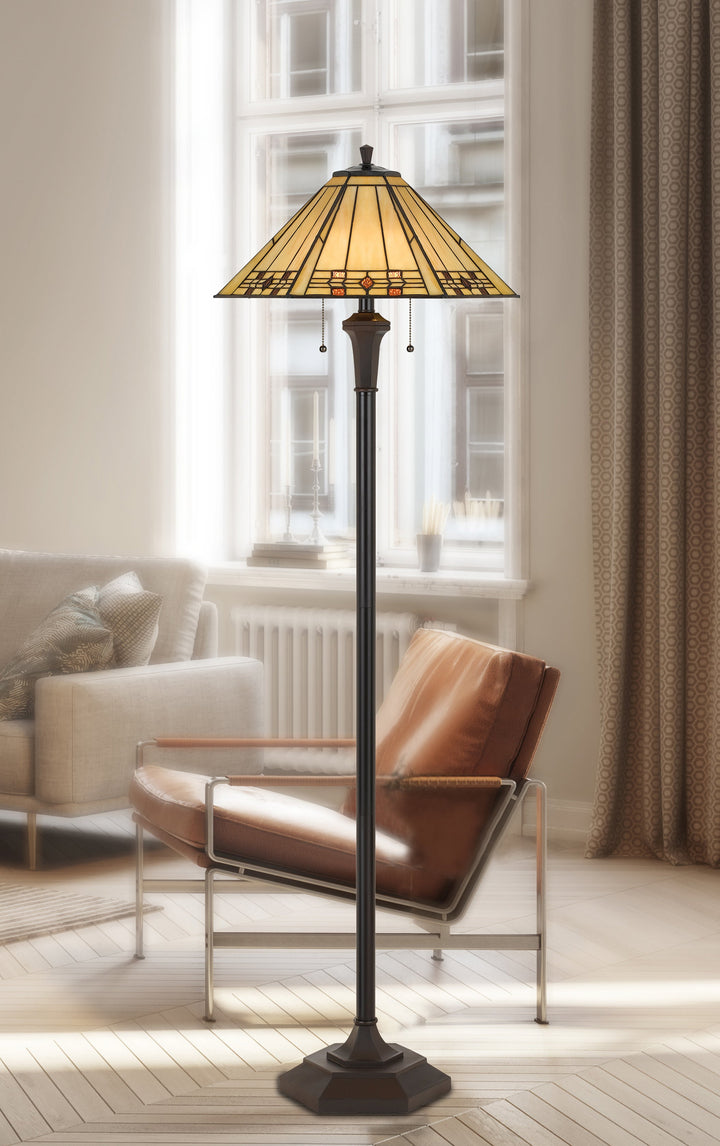 ##Antique Hardware## 100W X 2 TIFFANY FLOOR LAMP