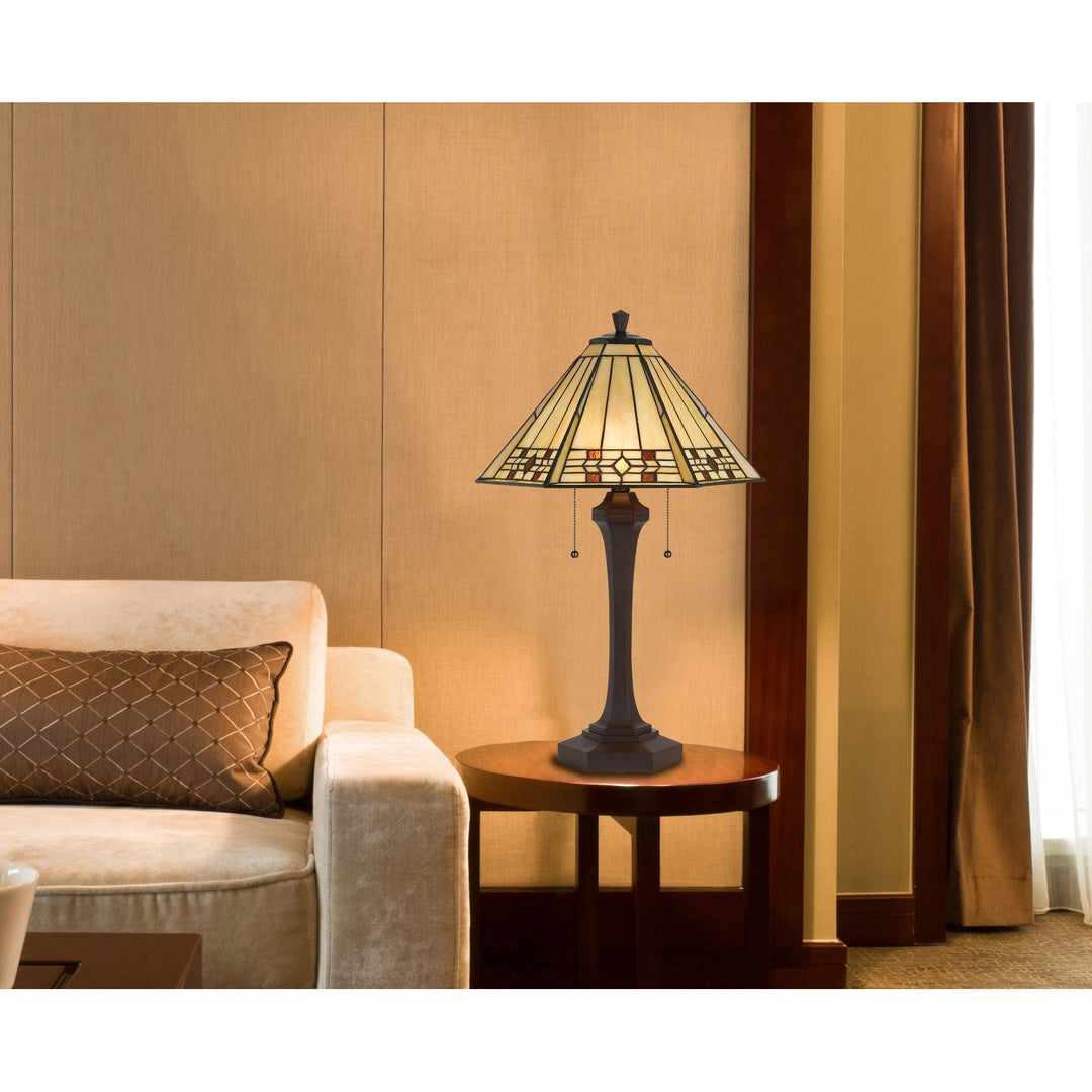 ##Antique Hardware## 60W X 2 TIFFANY TABLE LAMP