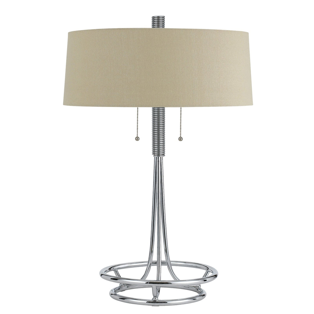 Antique Hardware 60W X 2 LECCEMETAL  TABLE LAMP WITH BURLAP SHADE Table Lamp