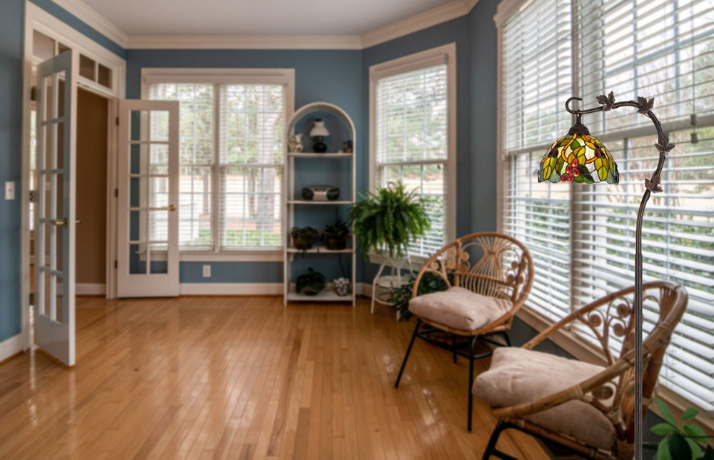 ##Antique Hardware## 60W COTULLA DOWNBRDIGE TIFFANY METAL FLOOR LAMP