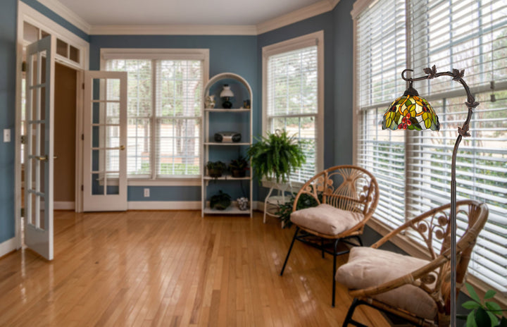 ##Antique Hardware## 60W COTULLA DOWNBRDIGE TIFFANY METAL FLOOR LAMP