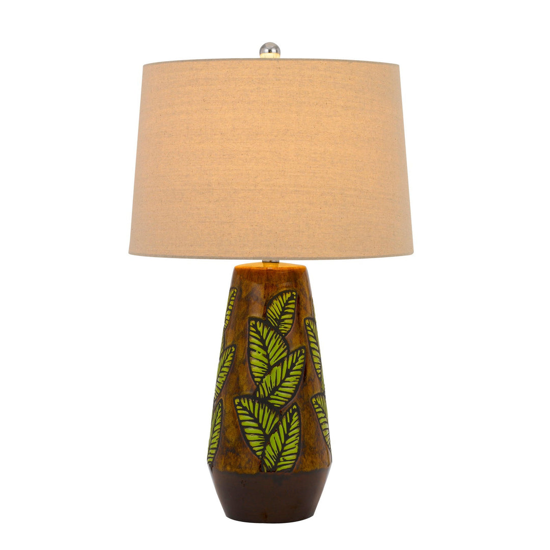 Antique Hardware 150W 3 WAY HANSON CERAMIC TABLE LAMP WITH HARDBACK TAPER LINEN DRUM SHADE Table Lamp