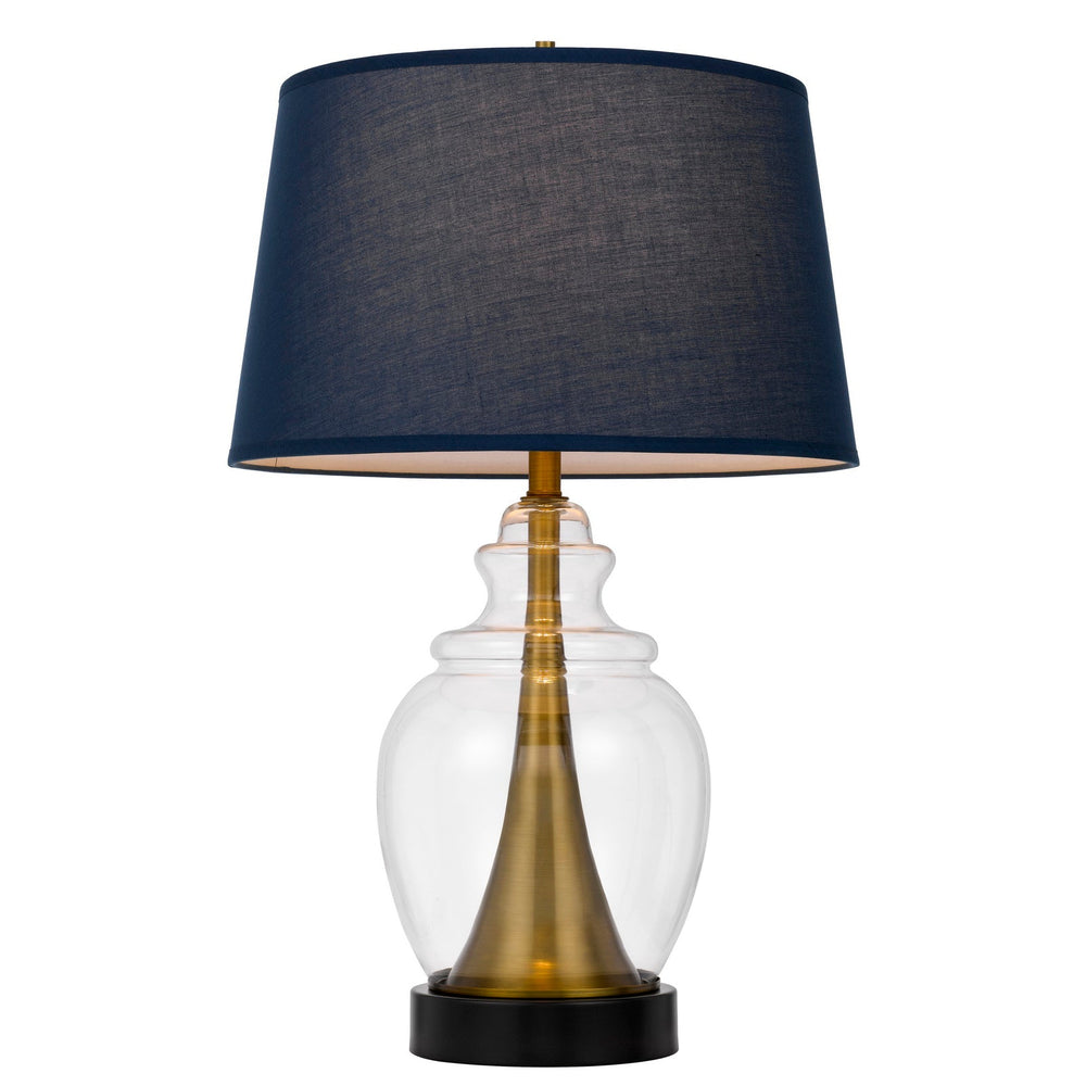 ##Antique Hardware## CUPOLA GLASS/METAL TABLE LAMP