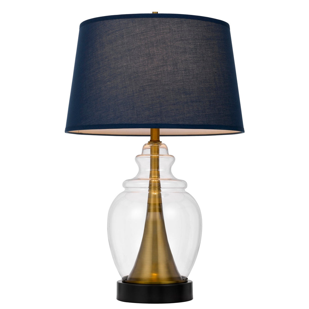 ##Antique Hardware## CUPOLA GLASS/METAL TABLE LAMP
