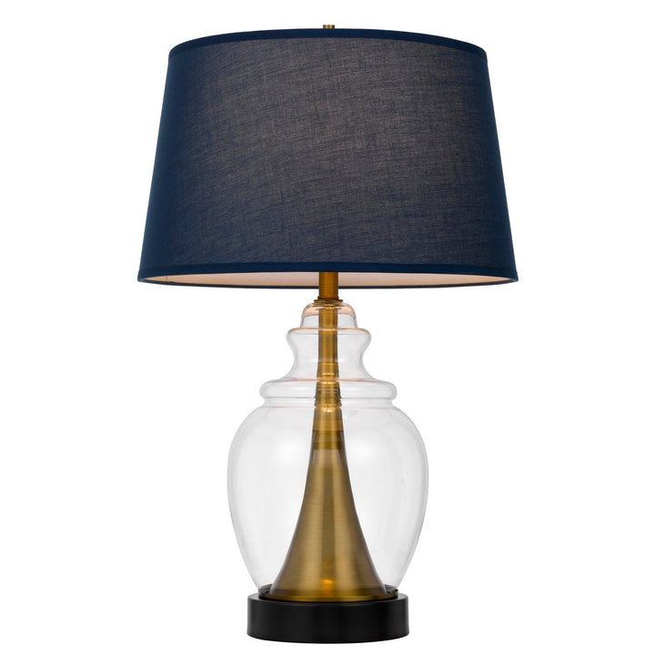 ##Antique Hardware## CUPOLA GLASS/METAL TABLE LAMP