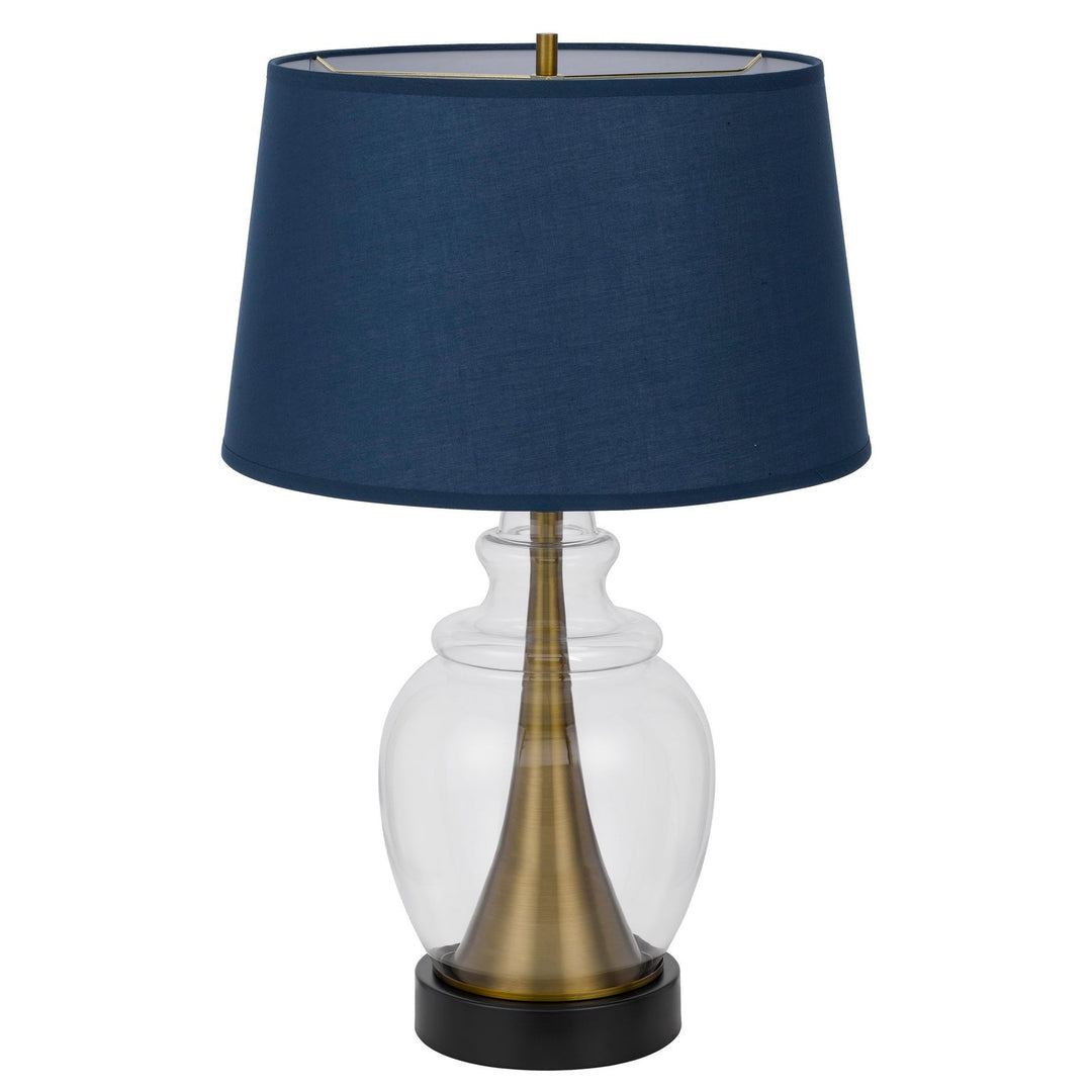 ##Antique Hardware## CUPOLA GLASS/METAL TABLE LAMP
