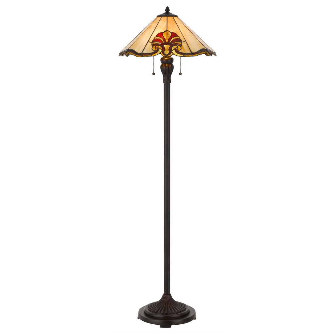 Antique Hardware 60W X 2 TIFFANY TABLE LAMP WITH PULL CHAIN SWITCH WITH METAL AND RESIN LAMP BODY Floor Lamp