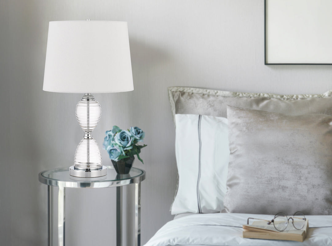 Antique Hardware EDEN GLASS TABLE LAMP WITH TAPER DRUM HARDBACK SHADE Floor Lamp