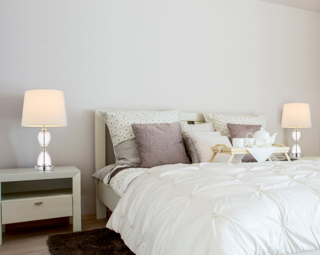 Antique Hardware EDEN GLASS TABLE LAMP WITH TAPER DRUM HARDBACK SHADE Floor Lamp