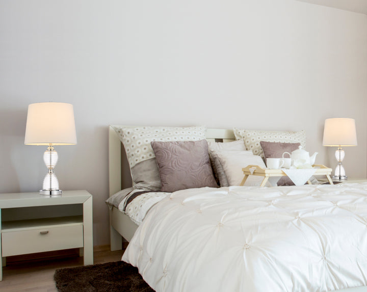 Antique Hardware EDEN GLASS TABLE LAMP WITH TAPER DRUM HARDBACK SHADE Floor Lamp