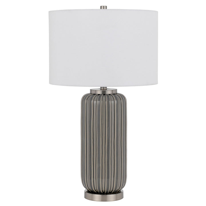 ##Antique Hardware## RODANO CERAMIC TABLE LAMP WITH HARDBACK DRUM SHADE