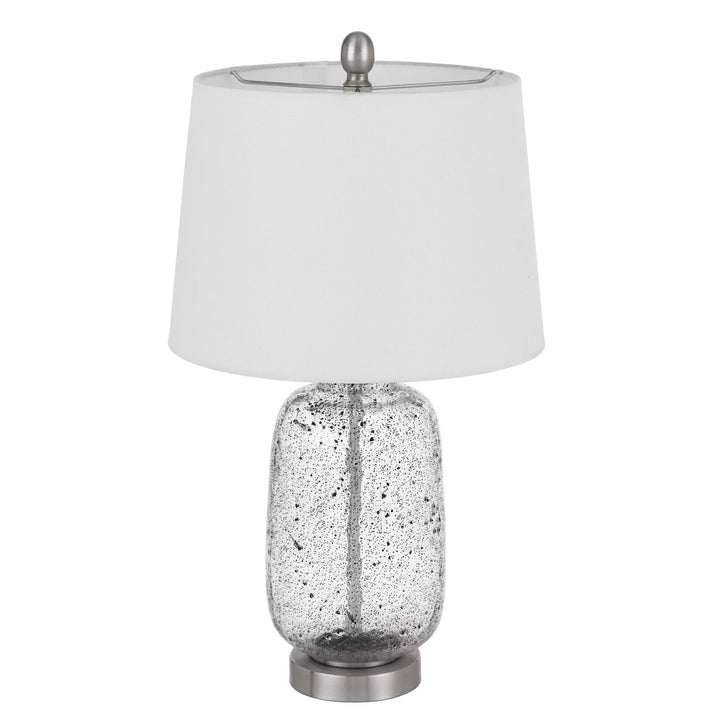 ##Antique Hardware## SOLARO DISTRESSED GLASS TABLE LAMP WITH HARDBACK TAPER DRUM SHADE