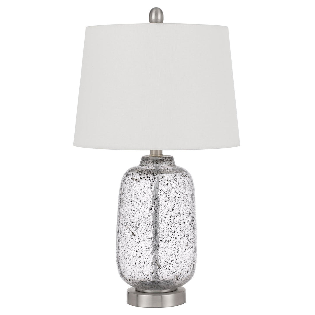 ##Antique Hardware## SOLARO DISTRESSED GLASS TABLE LAMP WITH HARDBACK TAPER DRUM SHADE