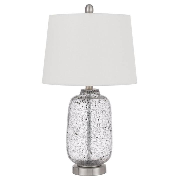 ##Antique Hardware## SOLARO DISTRESSED GLASS TABLE LAMP WITH HARDBACK TAPER DRUM SHADE