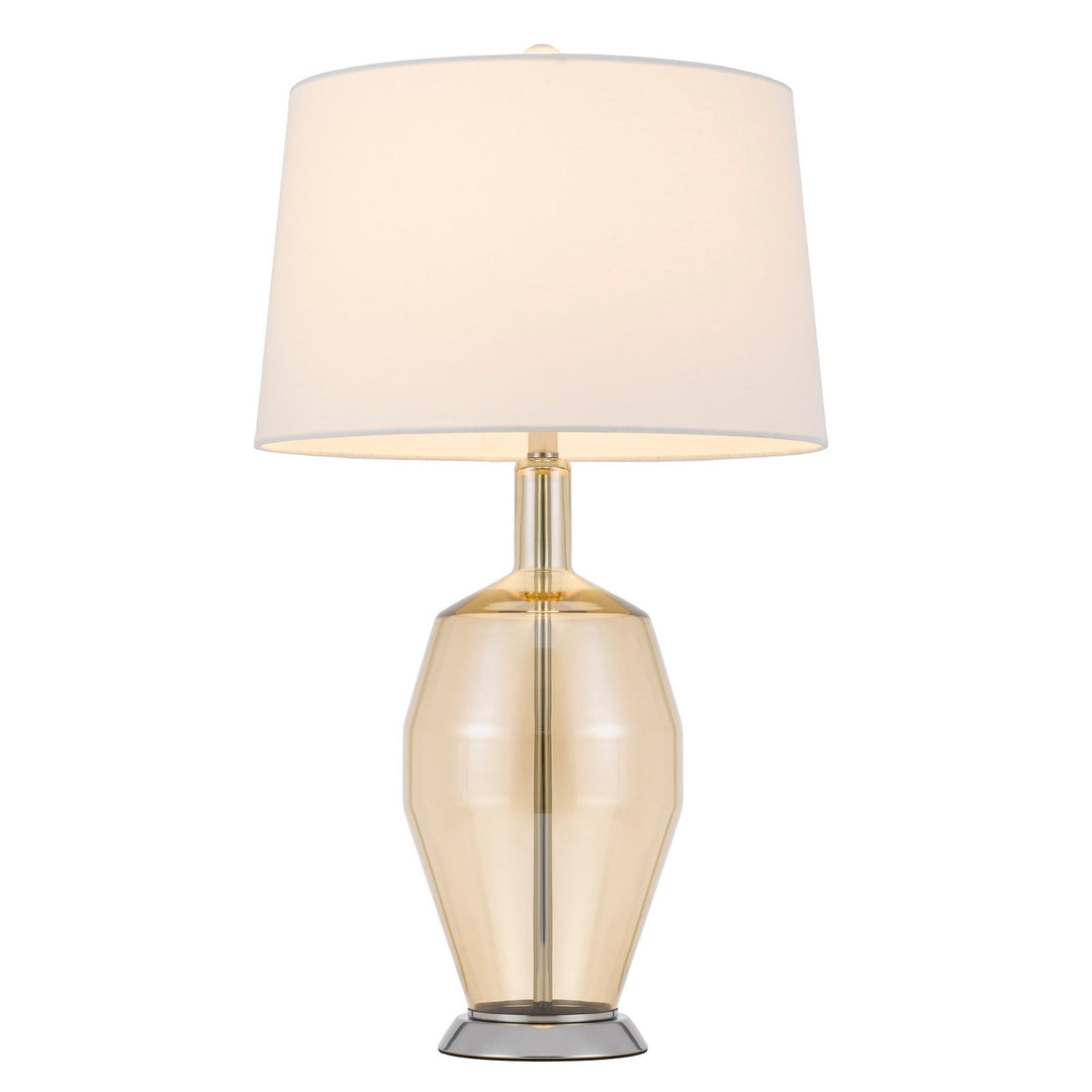 ##Antique Hardware## CARPIANO GLASS TABLE LAMP WITH HARDBACK TAPER DRUM SHADE