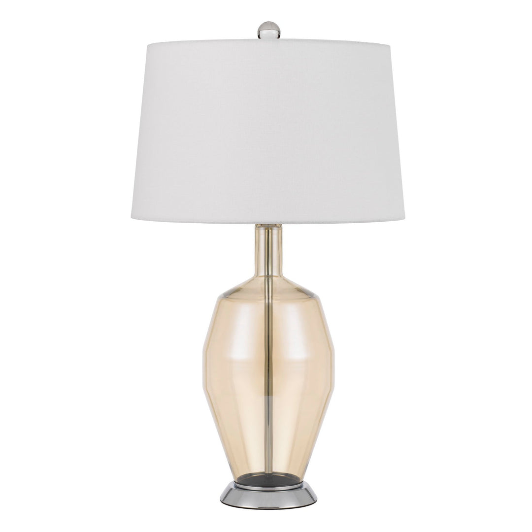 ##Antique Hardware## CARPIANO GLASS TABLE LAMP WITH HARDBACK TAPER DRUM SHADE