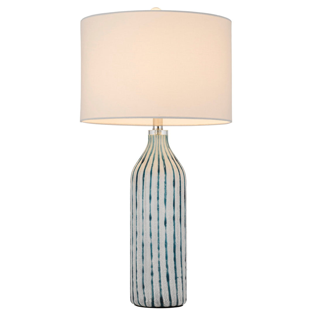 ##Antique Hardware## INVERUNO GLASS TABLE LAMP WITH HARDBACK DRUM SHADE