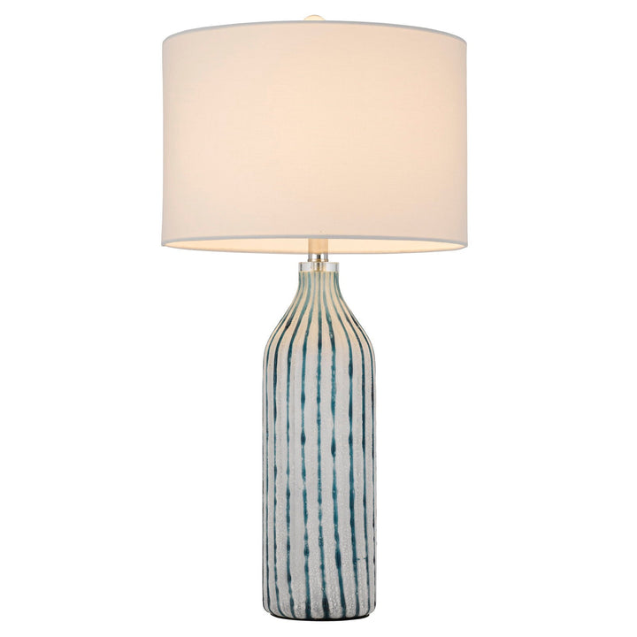 ##Antique Hardware## INVERUNO GLASS TABLE LAMP WITH HARDBACK DRUM SHADE