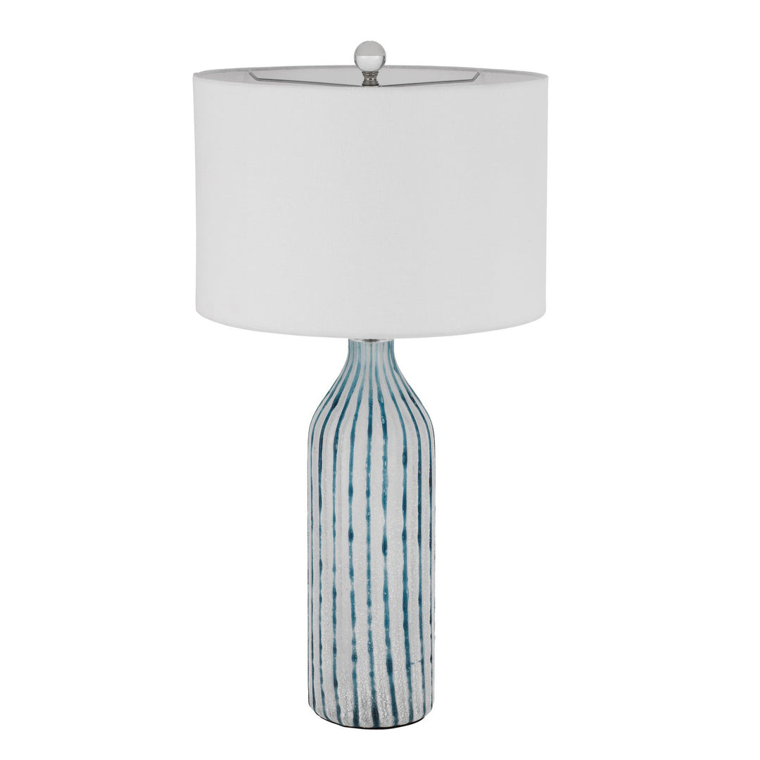 ##Antique Hardware## INVERUNO GLASS TABLE LAMP WITH HARDBACK DRUM SHADE