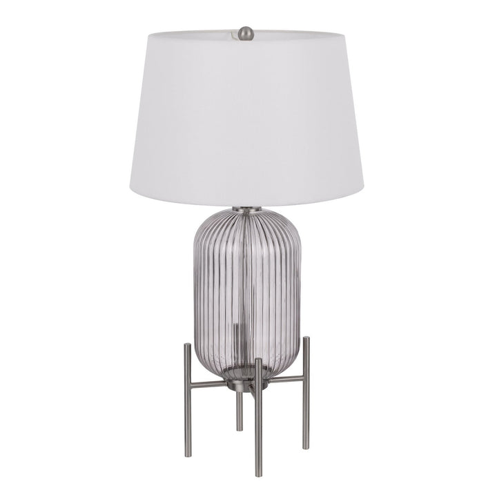 ##Antique Hardware## 150W 3 WAY BELLEVILLE FLUTED GLASS TABLE LAMP
