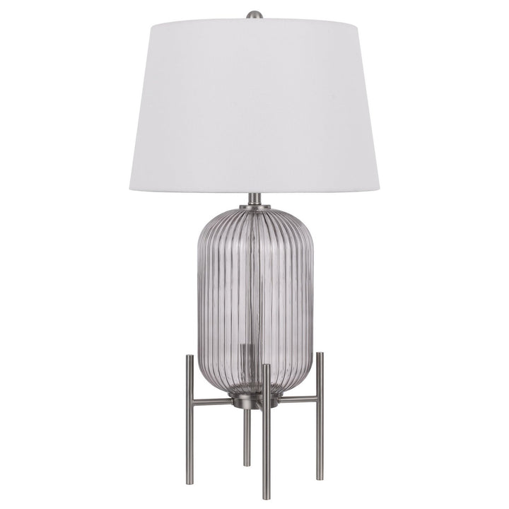 ##Antique Hardware## 150W 3 WAY BELLEVILLE FLUTED GLASS TABLE LAMP