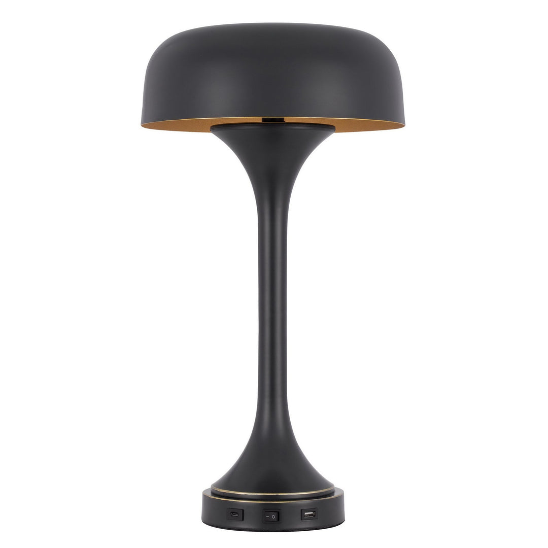 ##Antique Hardware## 40W X 2 MUSHROOM CLOUD METAL DESK LAMP WITH 1 USB AND 1 TYPE C USB CHARGING PORTS