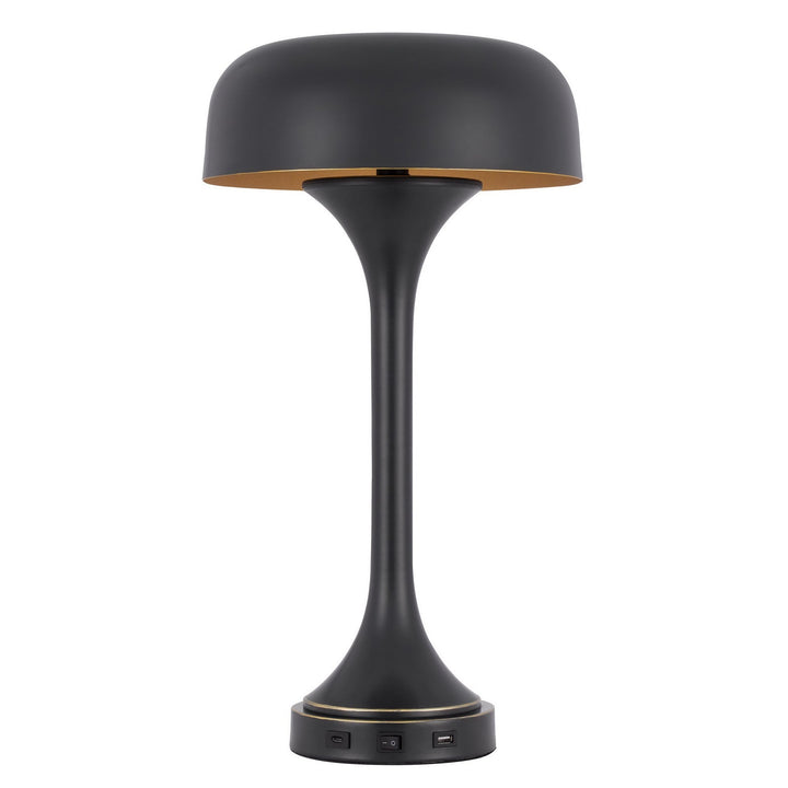 ##Antique Hardware## 40W X 2 MUSHROOM CLOUD METAL DESK LAMP WITH 1 USB AND 1 TYPE C USB CHARGING PORTS