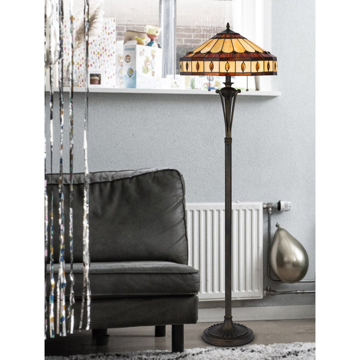 ##Antique Hardware## 60W X 2 TIFFANY FLOOR LAMP