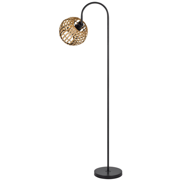 Antique Hardware 60W WORCREST DOWNBRIDGE METAL FLOOR LAMP WITH BAMBOO SHADE Floor Lamp
